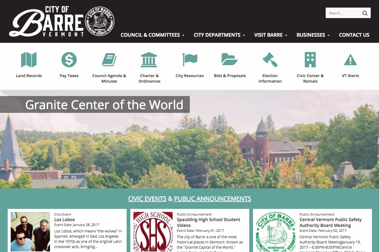 New website launch: City of Barre, Vermont